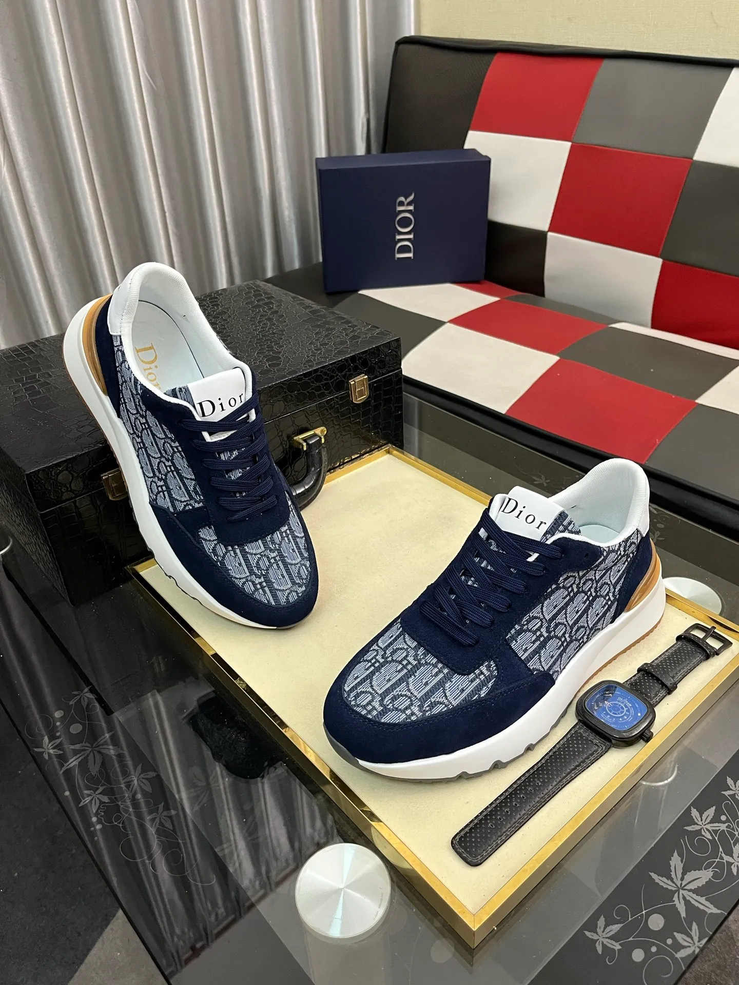 Men's shoes 💰438⌚️⌚️ [Dior] new casual shoes. Exclusive mold-making custom style, the fabric is imported from Italy, and the leather is breathable inside. Exclusively molded and customized outsole is wear-resistant. Counter-level version, perfect matching, on-shoe effect, and exquisite workmanship. Code number: 38-444️⃣Colors available